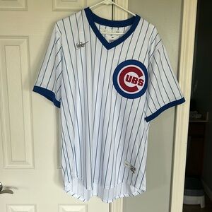 Nike MLB Blue and White Cubs Jersey Ernie Banks Mr Cub Wrigleyville